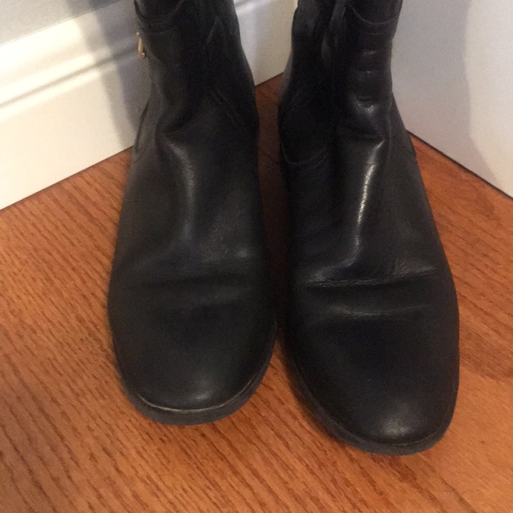 NINE WEST BLACK LEATHER KNEE HIGH BOOTS - Picture 4 of 8